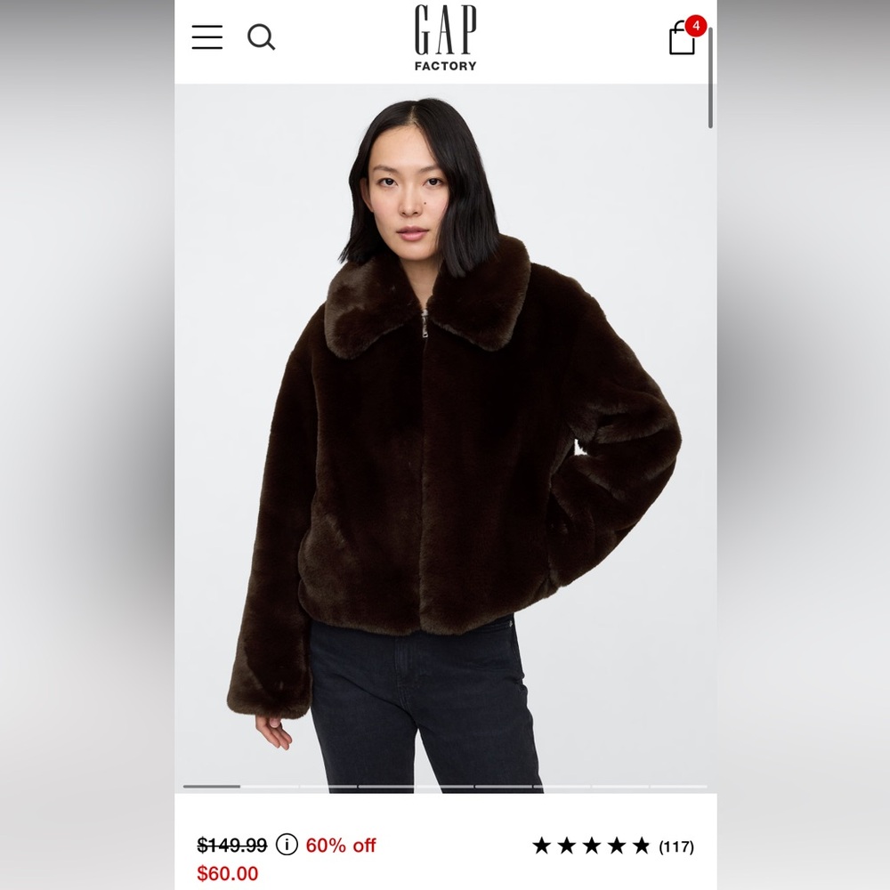 Gap faux fur coat